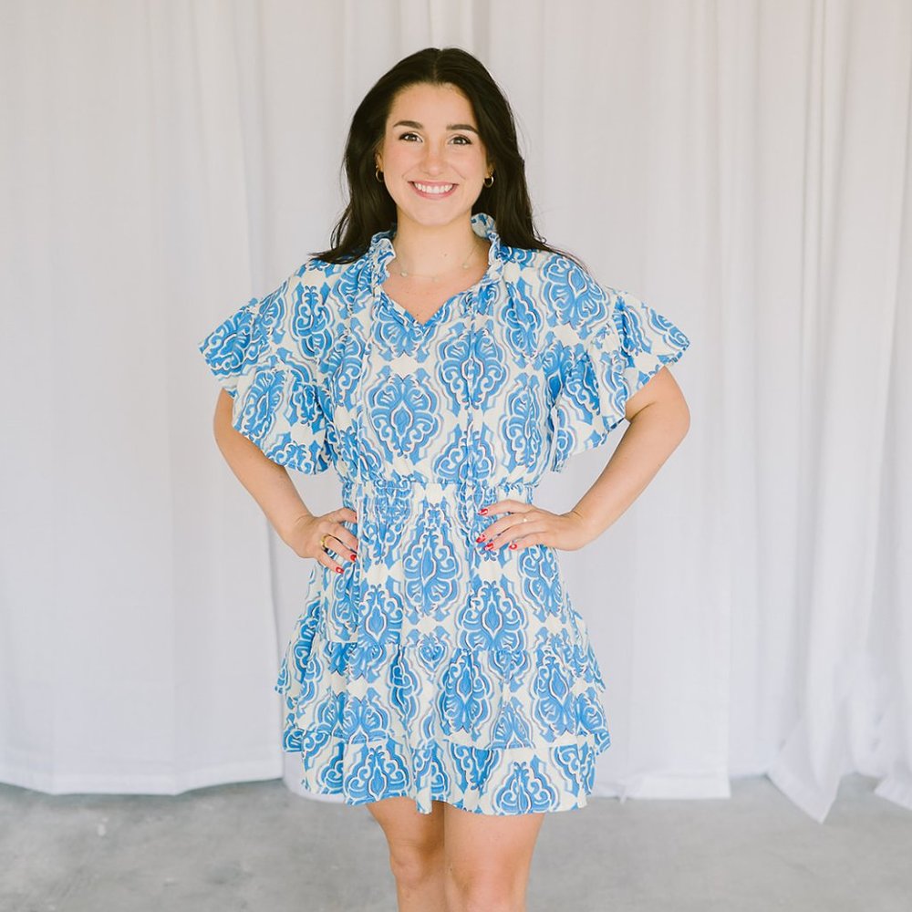 Blue print dress